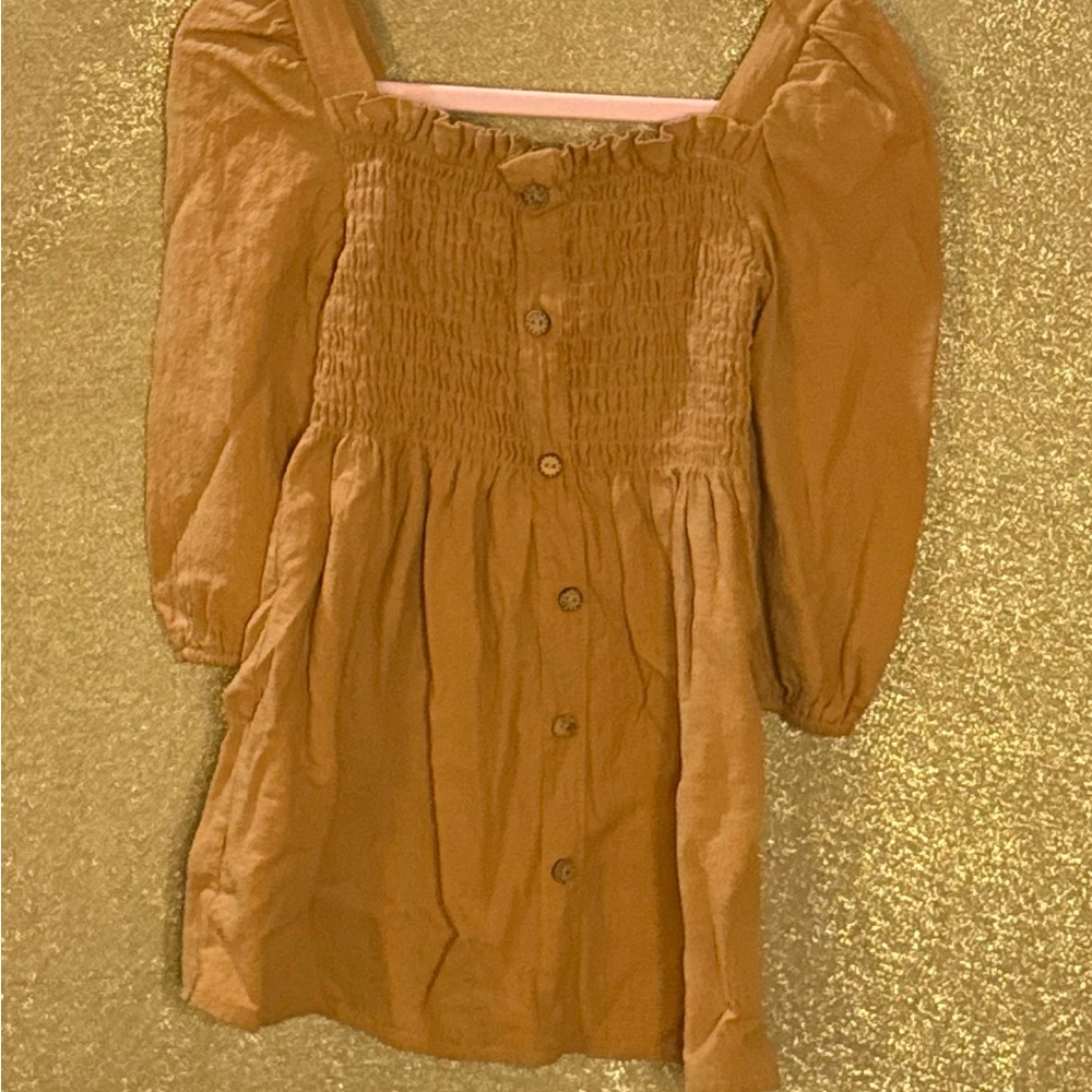 Women's Brown Smocked Top
